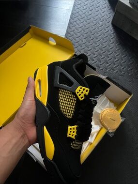 Black and Yellow High-Top Sneakers